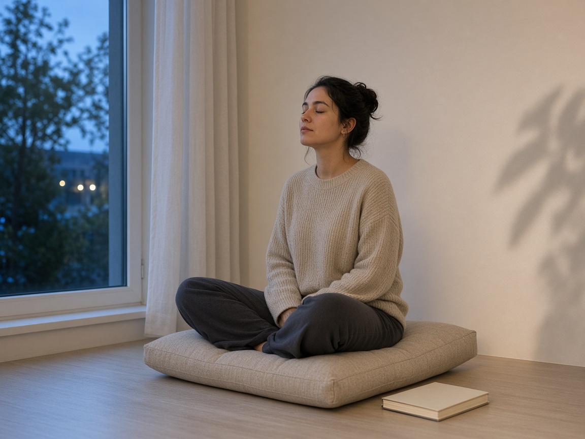 Persona sentada en silencio junto a una ventana